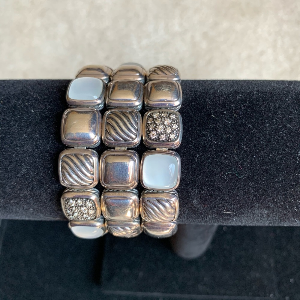 David Yurman diamond moonstone bracelet